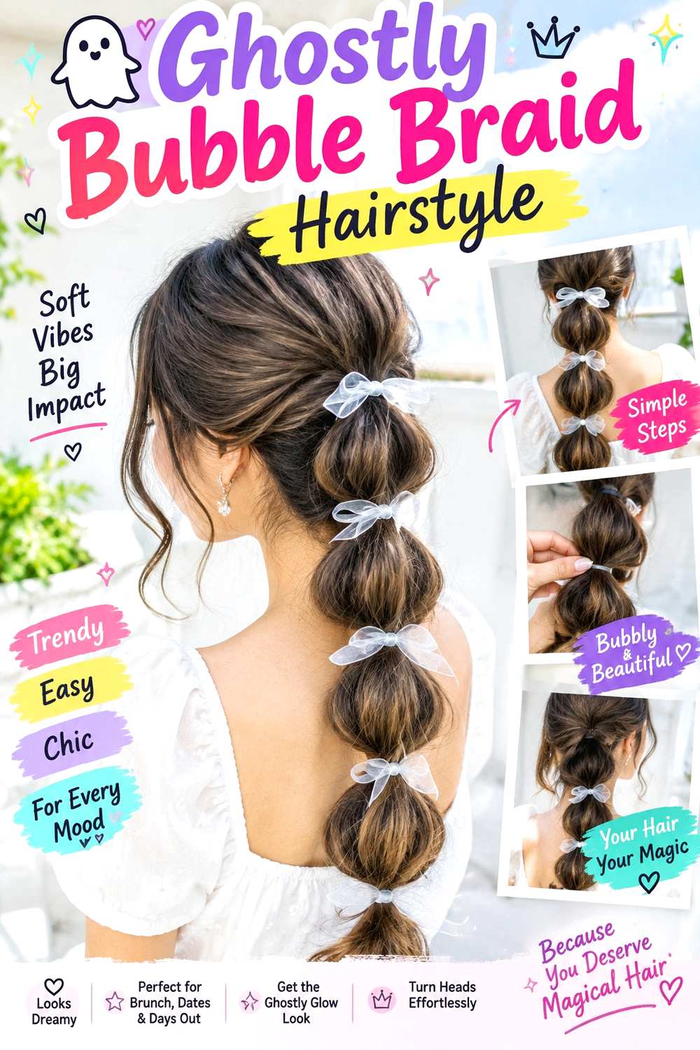 Ghostly Bubble Braid Hairstyle