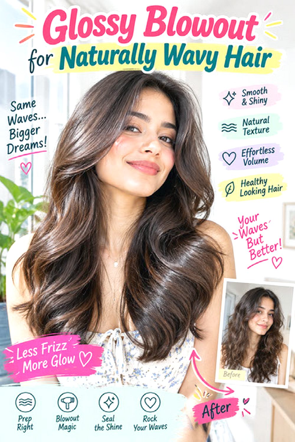 Glossy Blowout for Naturally Wavy Hair hairstyle