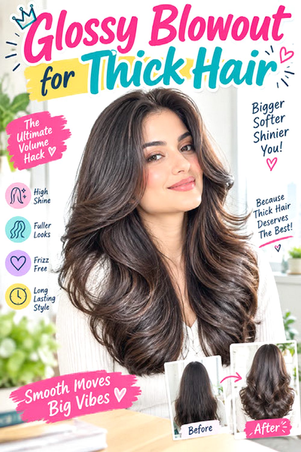 Glossy Blowout for Thick Hair hairstyle