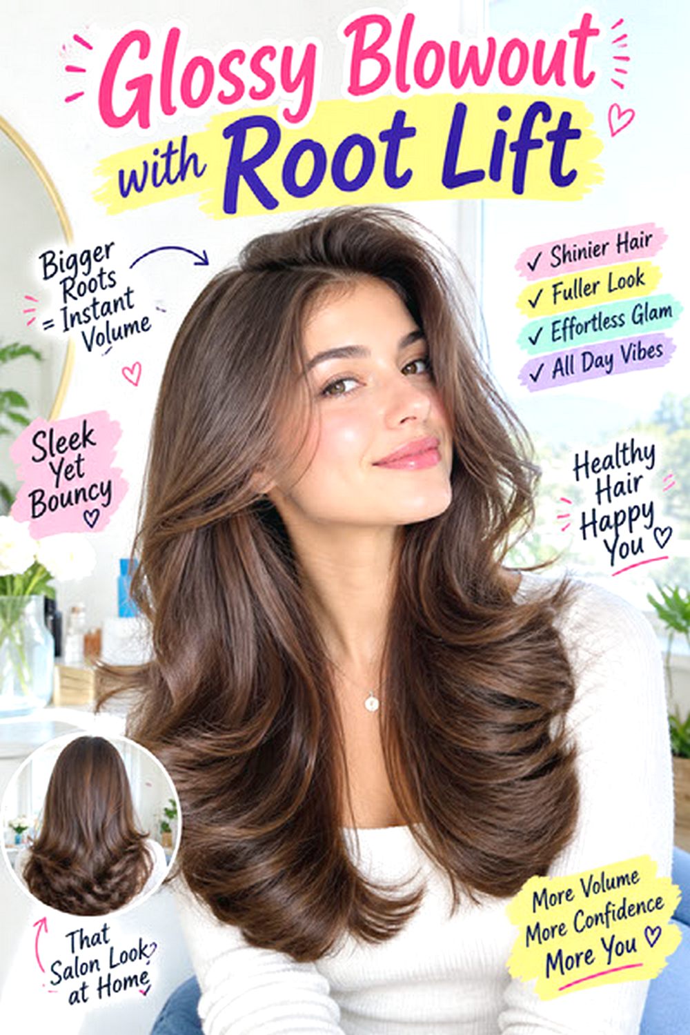 Glossy Blowout with Root Lift hairstyle