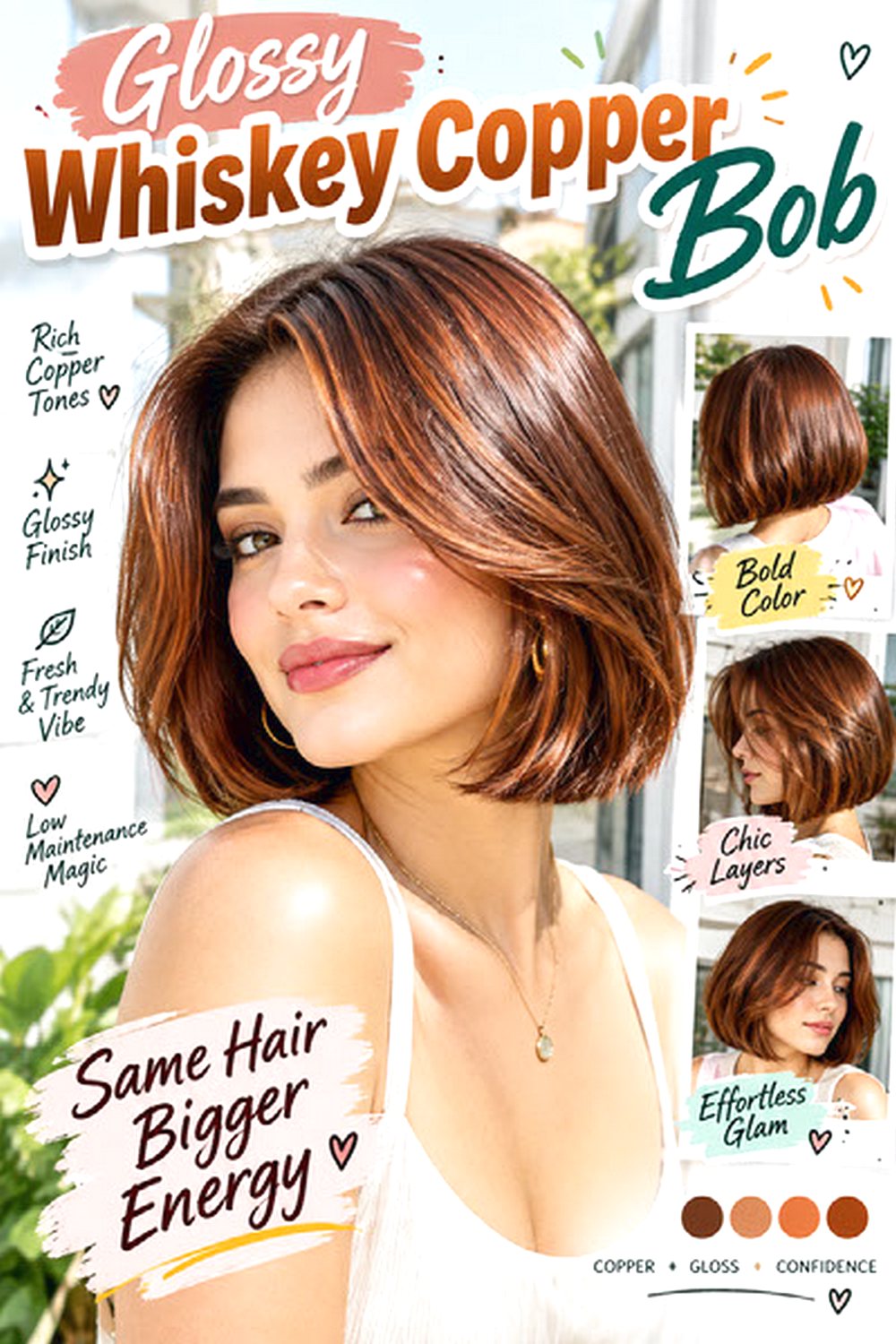 Glossy Whiskey Copper Bob