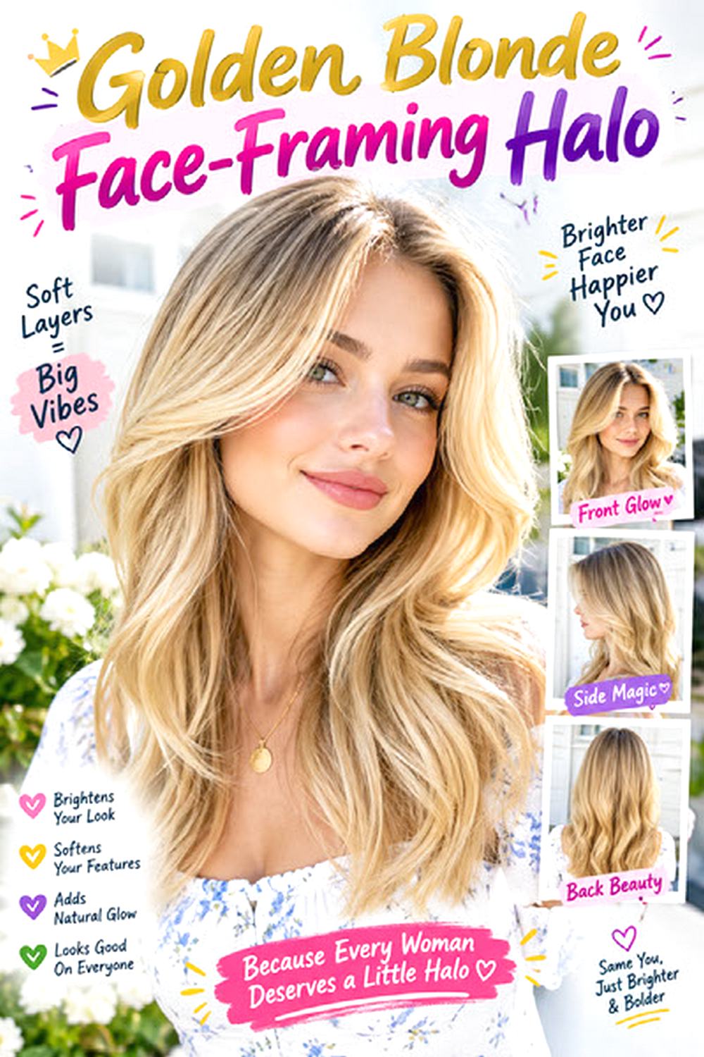 Golden Blonde Face-Framing Halo