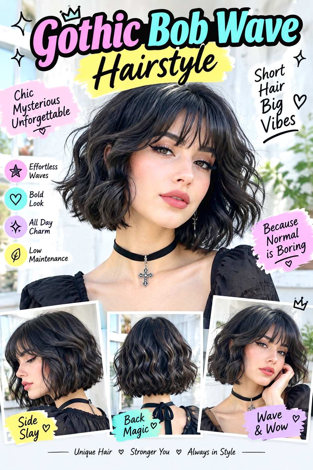 Gothic Bob Wave Hairstyle