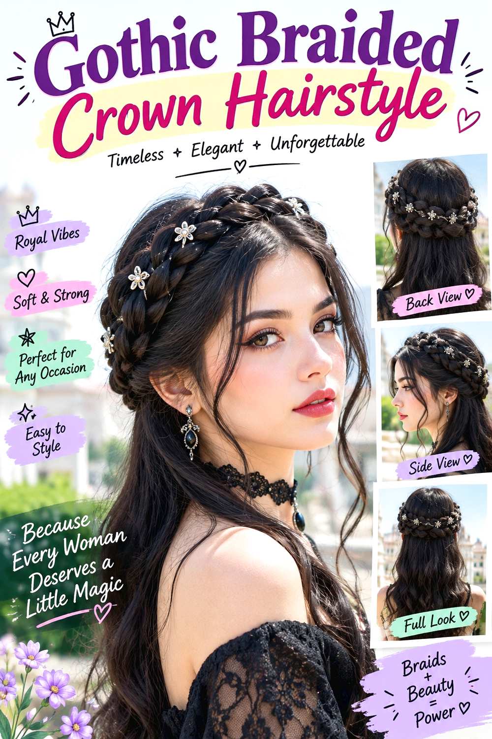 Gothic Braided Crown Hairstyle
