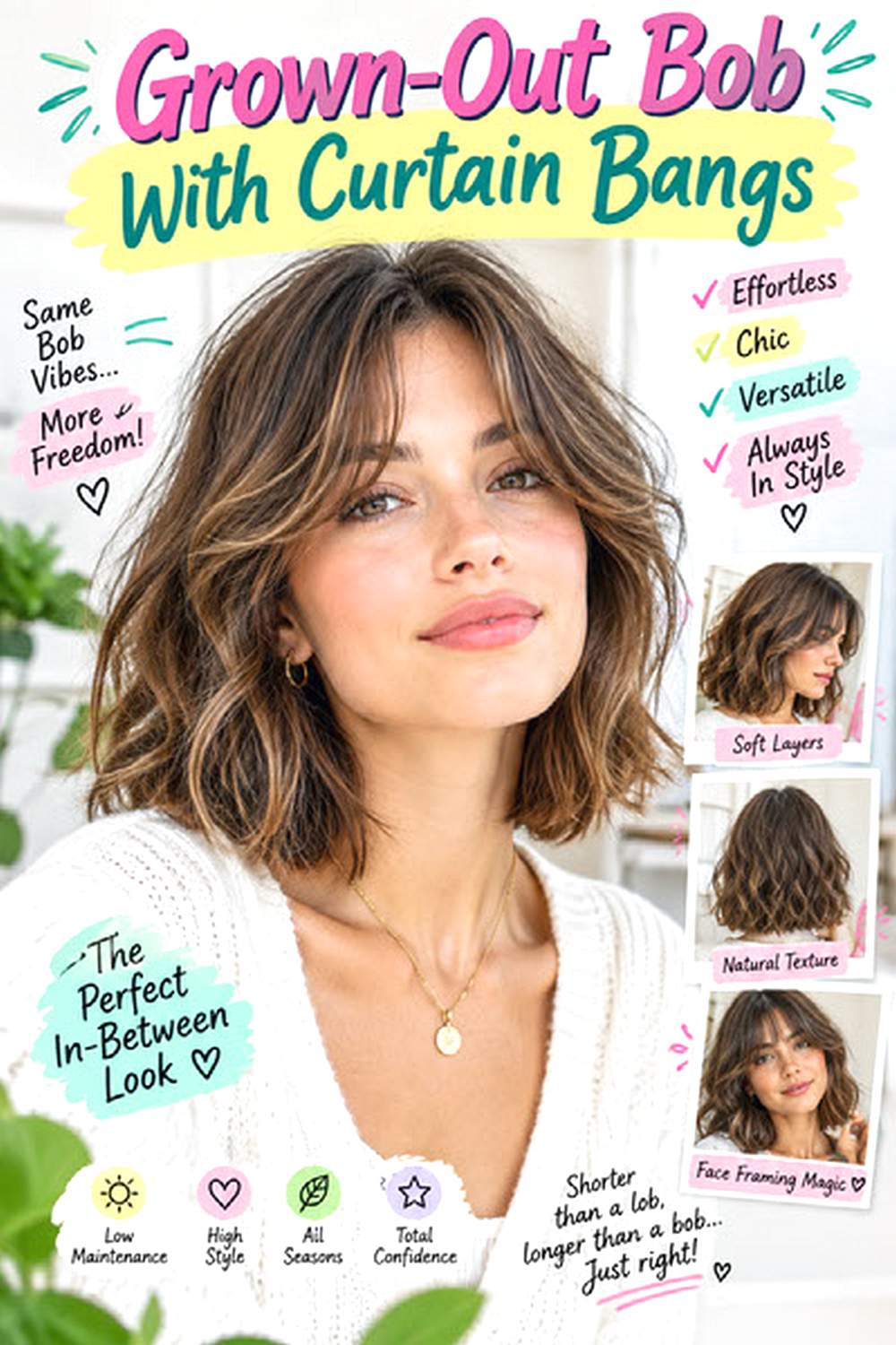Grown-Out Bob With Curtain Bangs