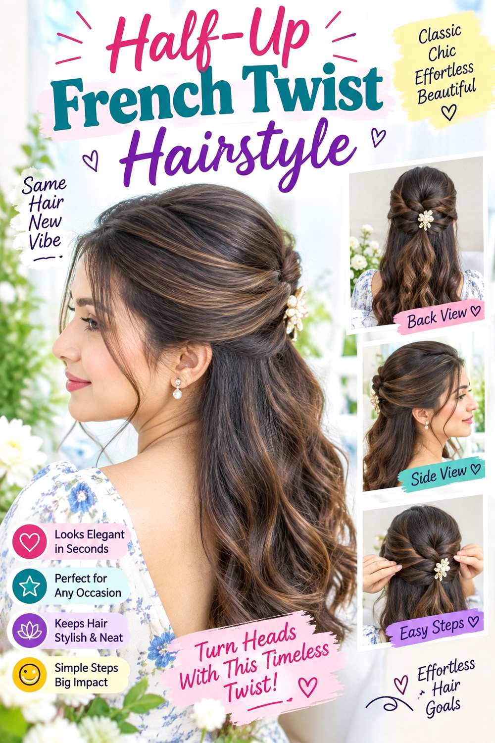Half-Up French Twist Hairstyle