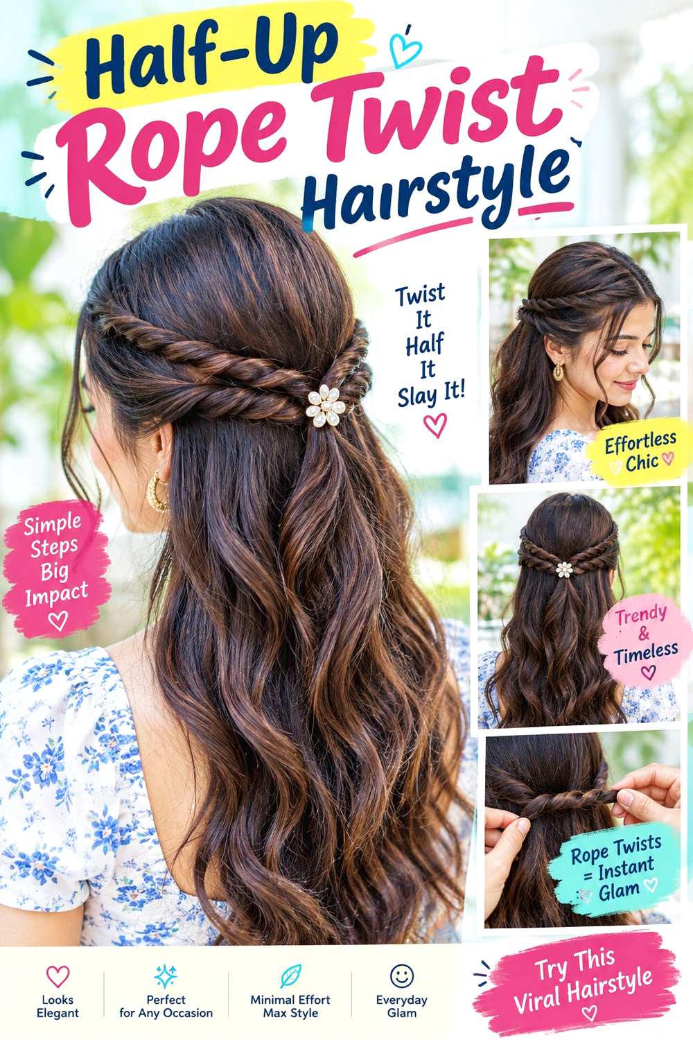 Half-Up Rope Twist Hairstyle ()
