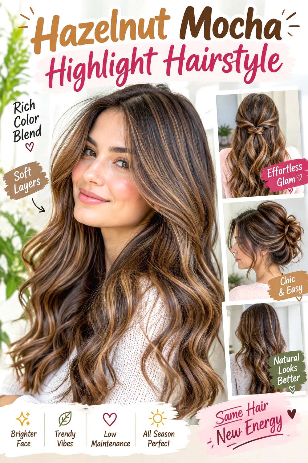 Hazelnut Mocha Highlight Hairstyle