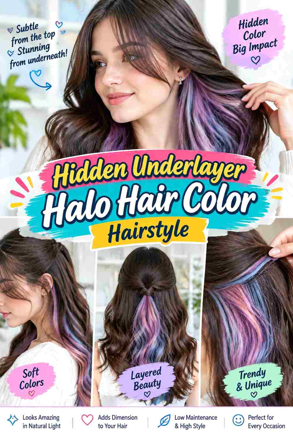 Hidden Underlayer Halo Hair Color Hairstyle