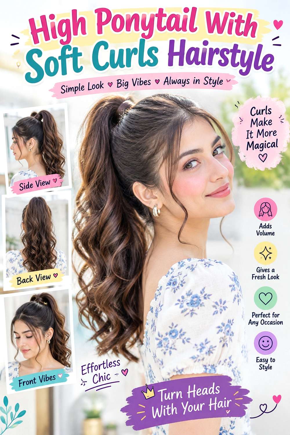 High Ponytail With Soft Curls Hairstyle