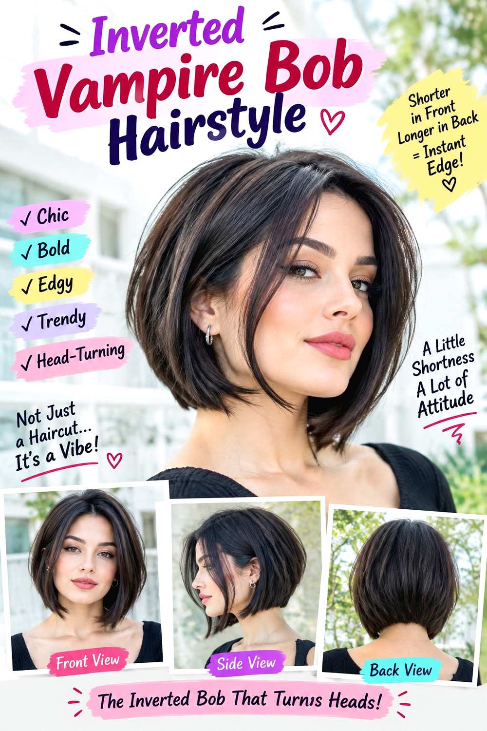Inverted Vampire Bob Hairstyle