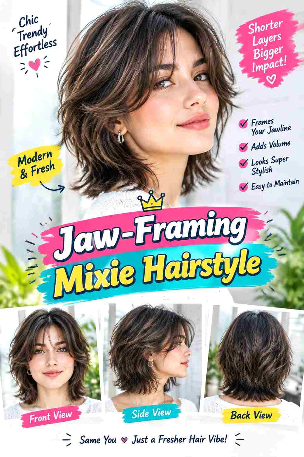 Jaw-Framing Mixie Hairstyle