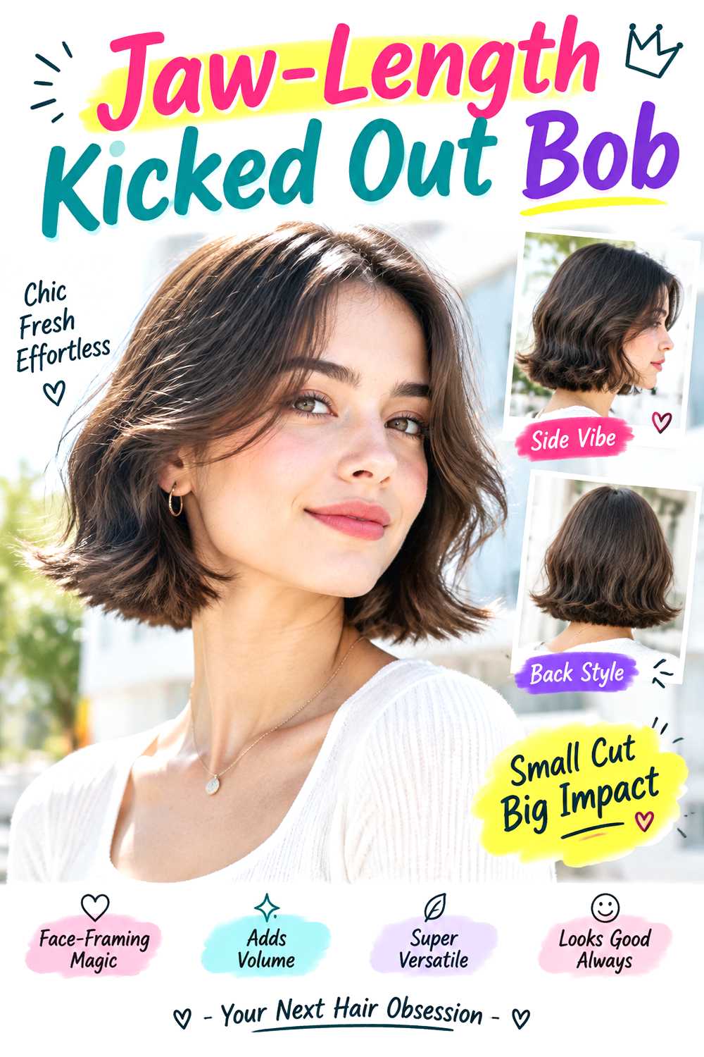 Jaw-Length Kicked Out Bob