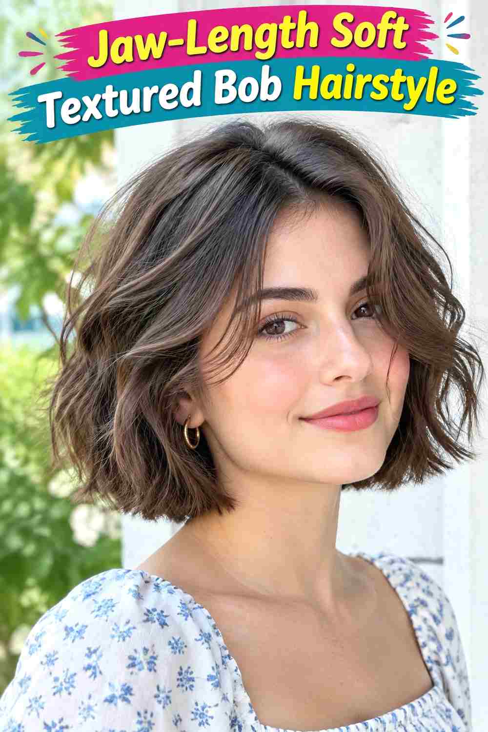 Jaw-Length Soft Textured Bob Hairstyle