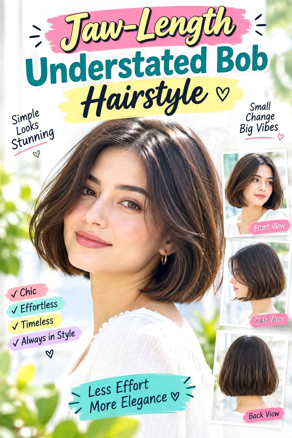 Jaw-Length Understated Bob Hairstyle