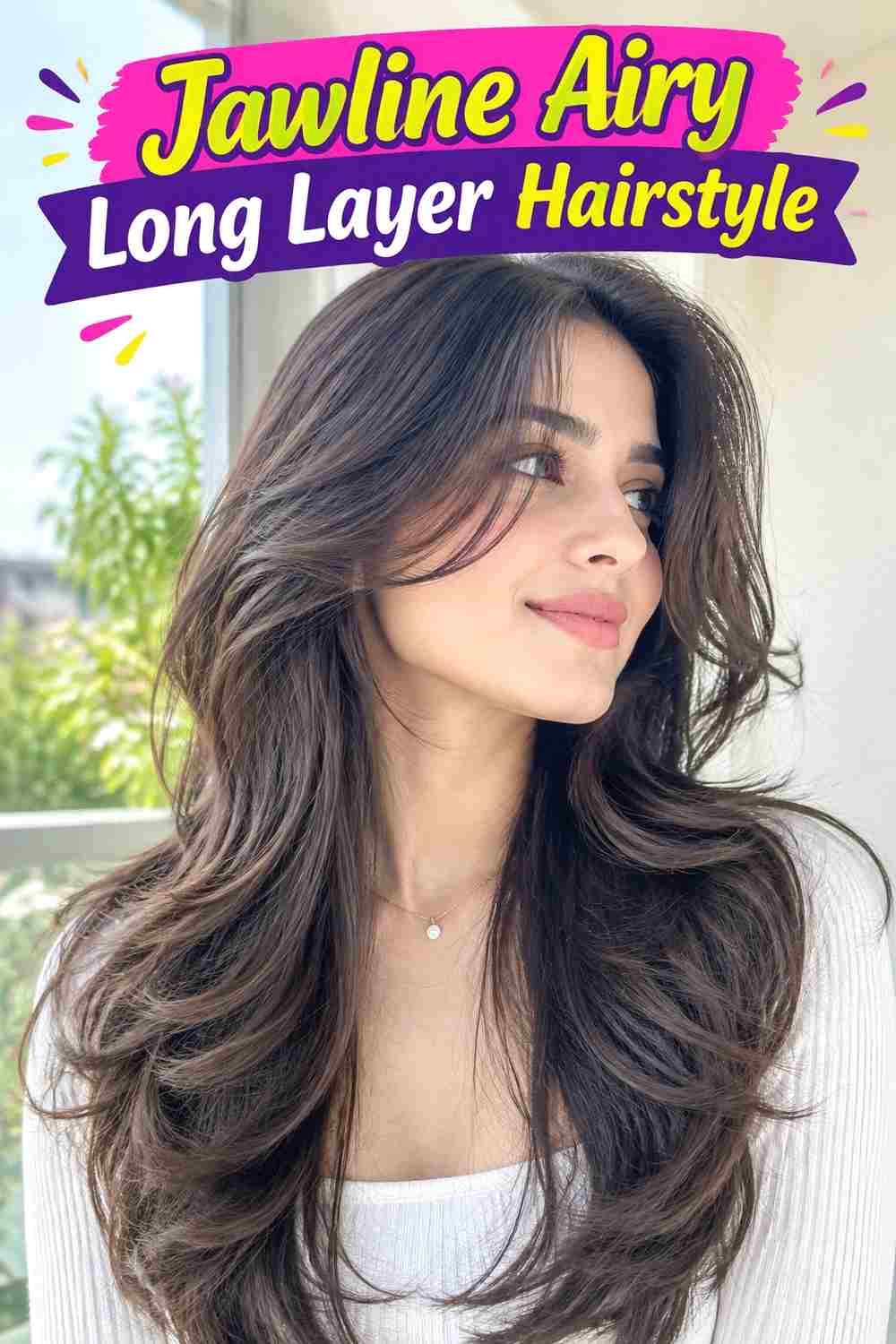 Jawline Airy Long Layer Hairstyle