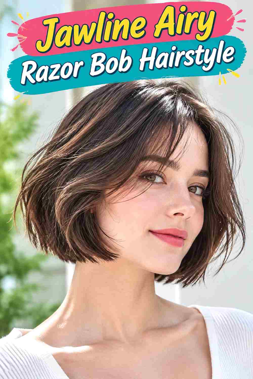 Jawline Airy Razor Bob Hairstyle