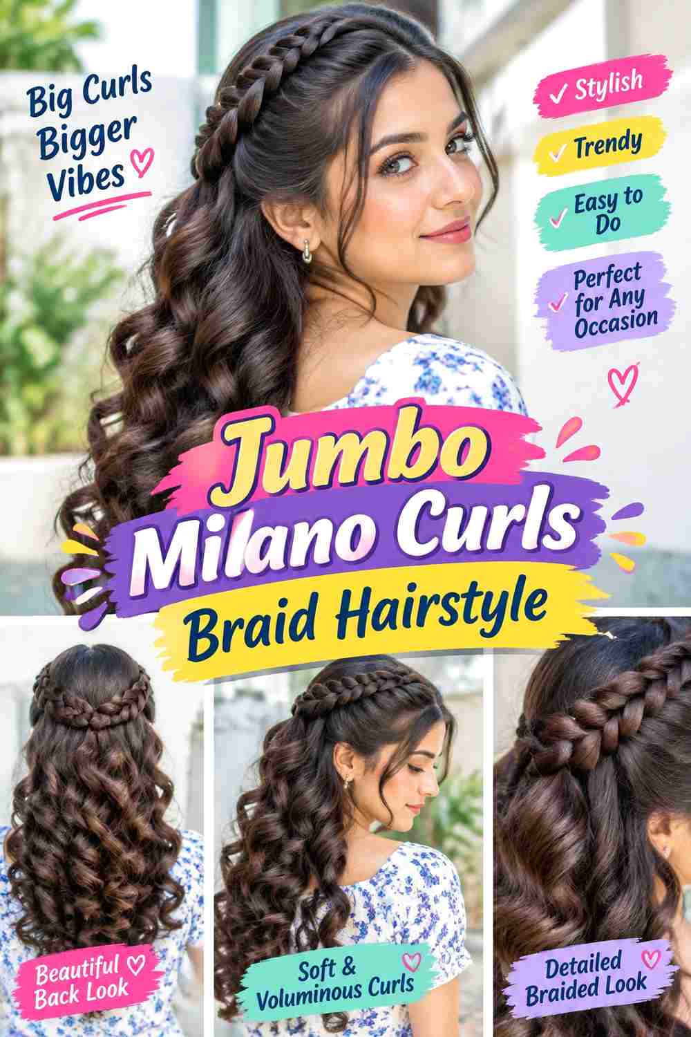Jumbo Milano Curls Braid Hairstyle