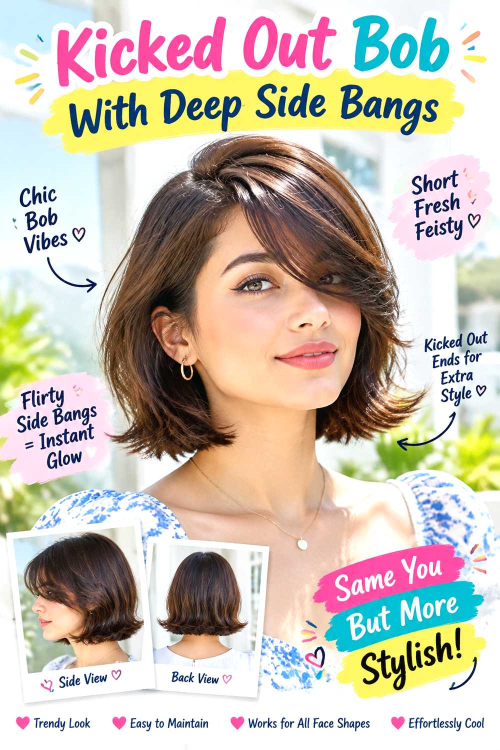 Kicked Out Bob With Deep Side Bangs
