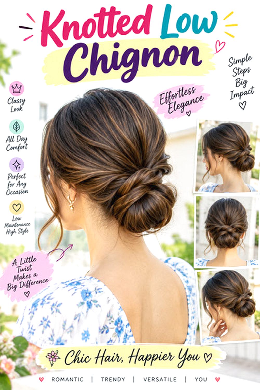 Knotted Low Chignon hairstyle