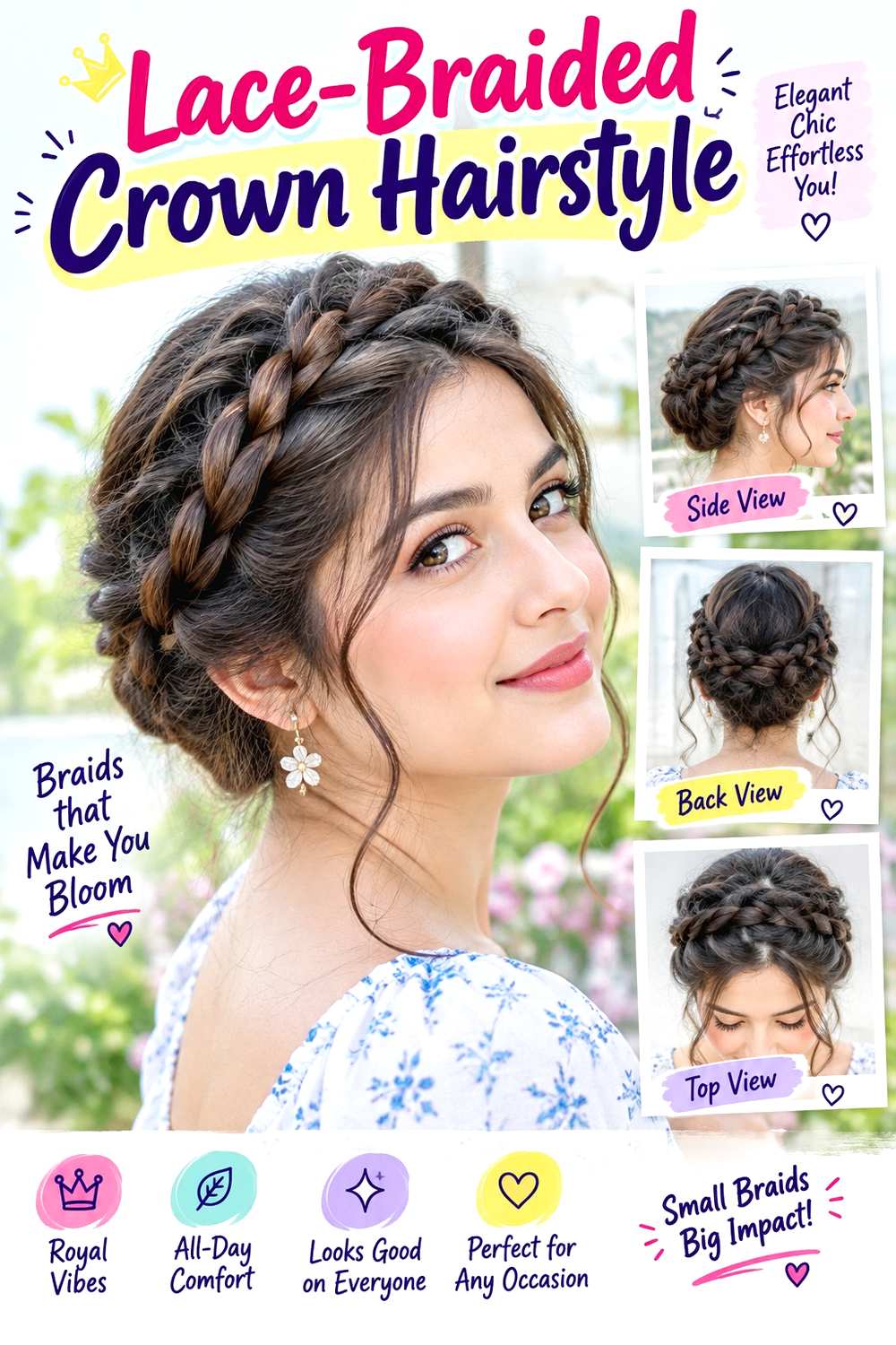 Lace-Braided Crown Hairstyle
