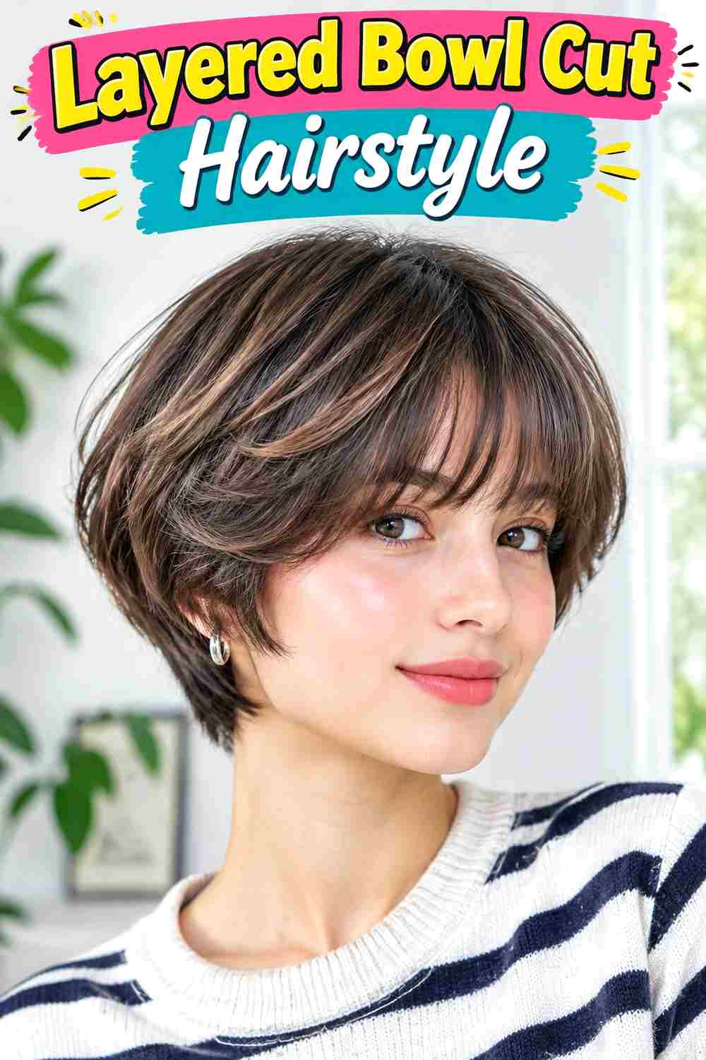 Layered Bowl Cut Hairstyle