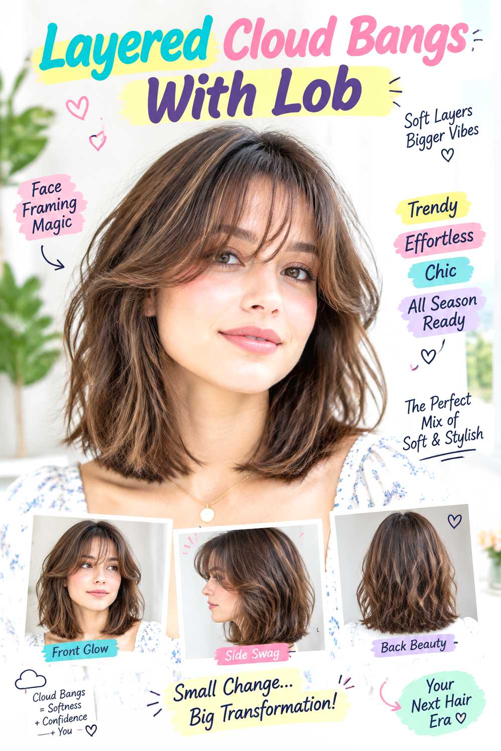 Layered Cloud Bangs With Lob