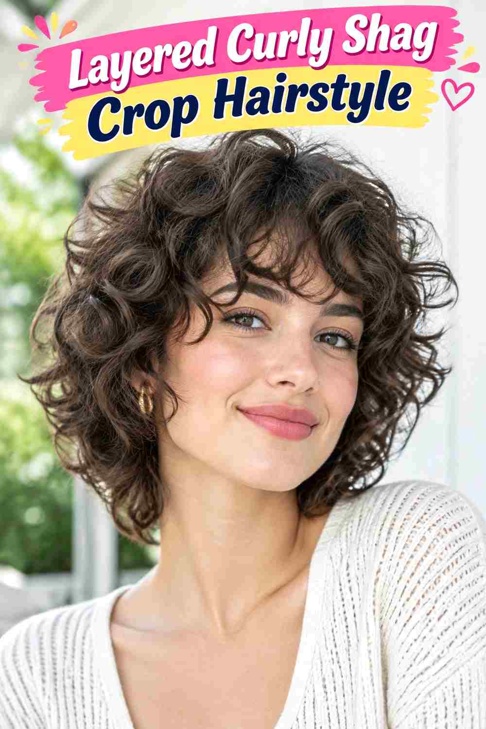 Layered Curly Shag Crop Hairstyle