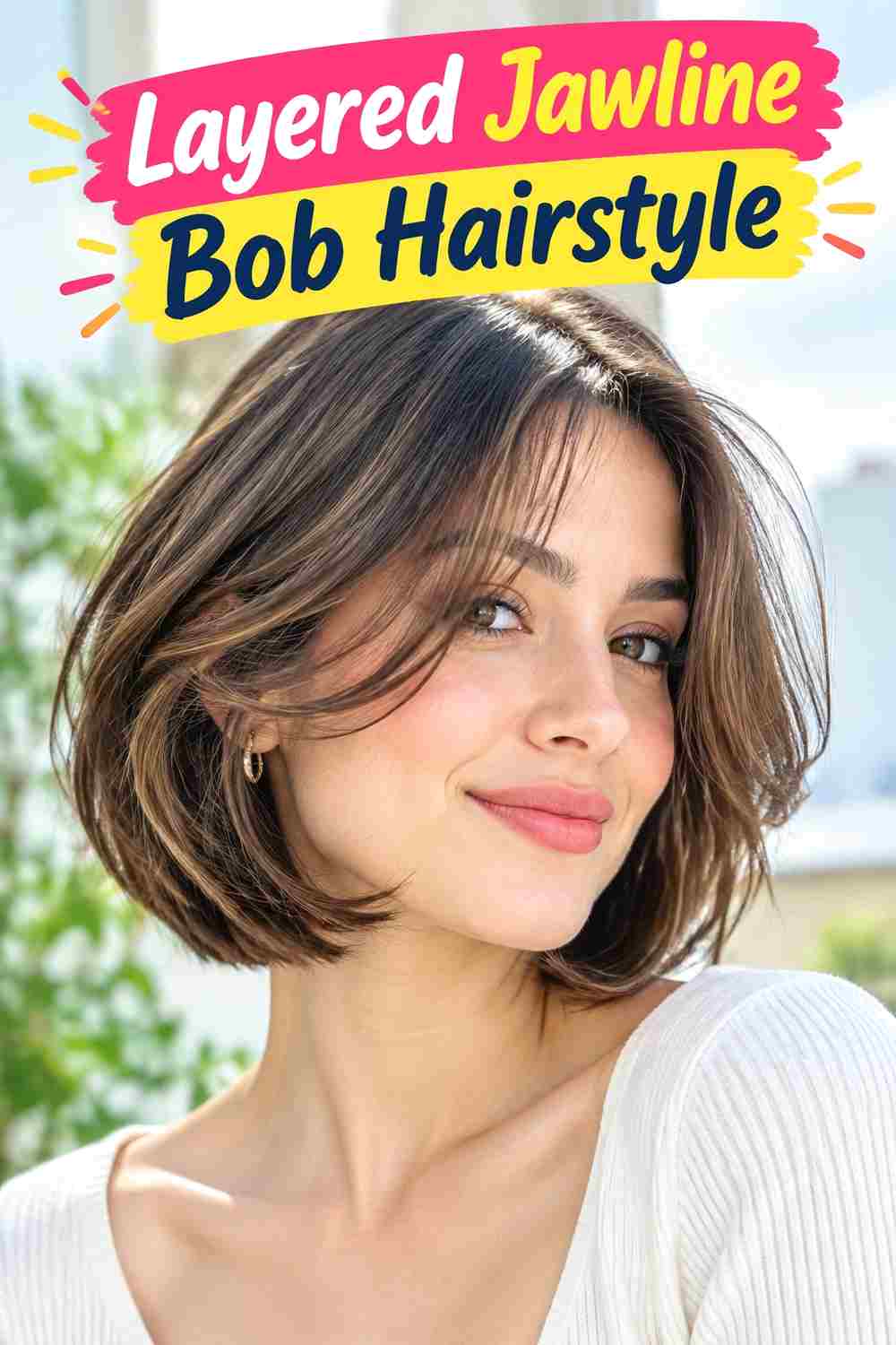 Layered Jawline Bob Hairstyle