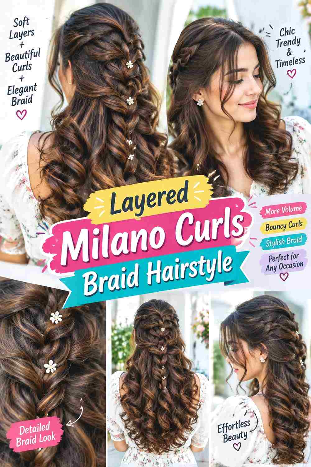 Layered Milano Curls Braid Hairstyle