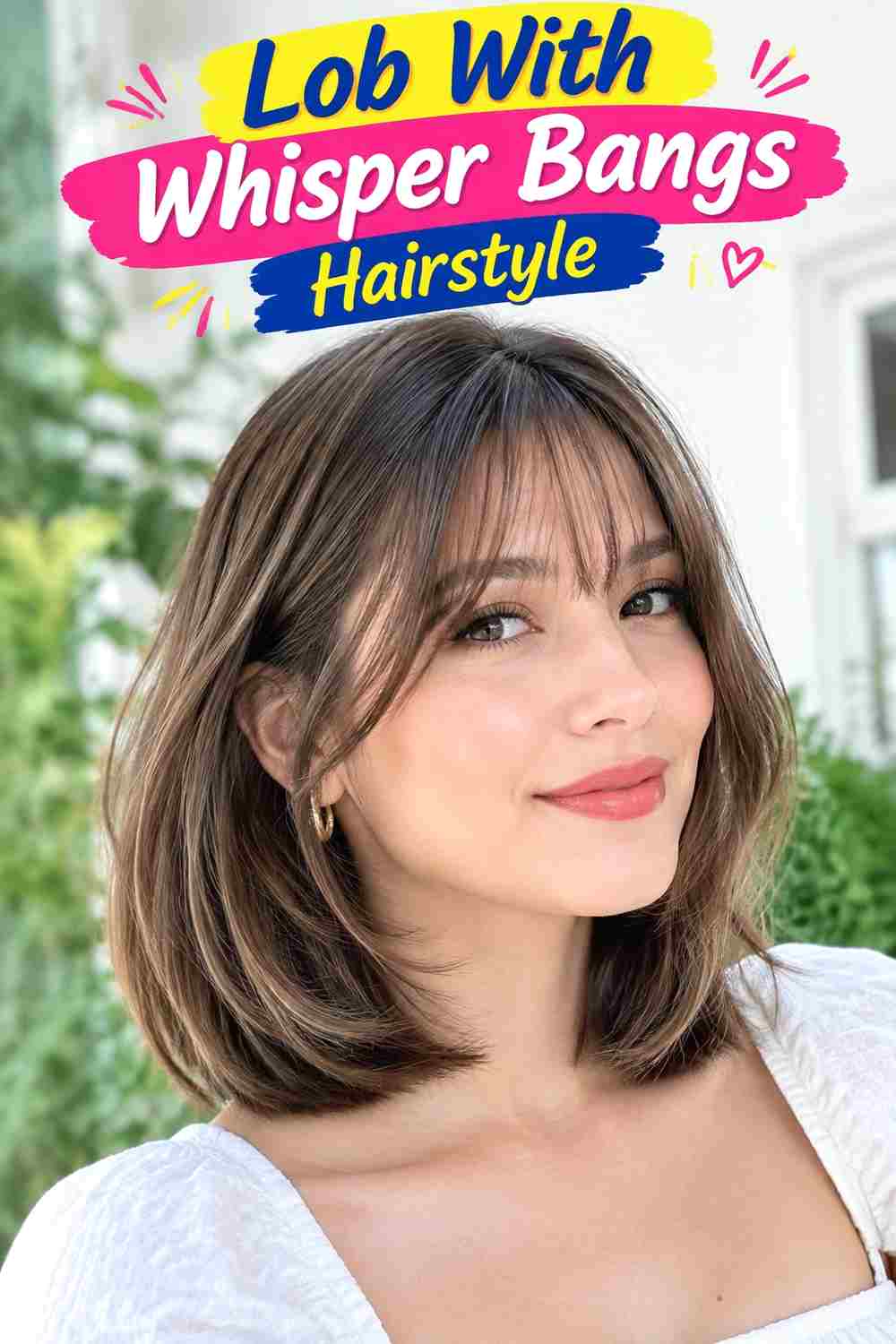 Lob With Whisper Bangs Hairstyle