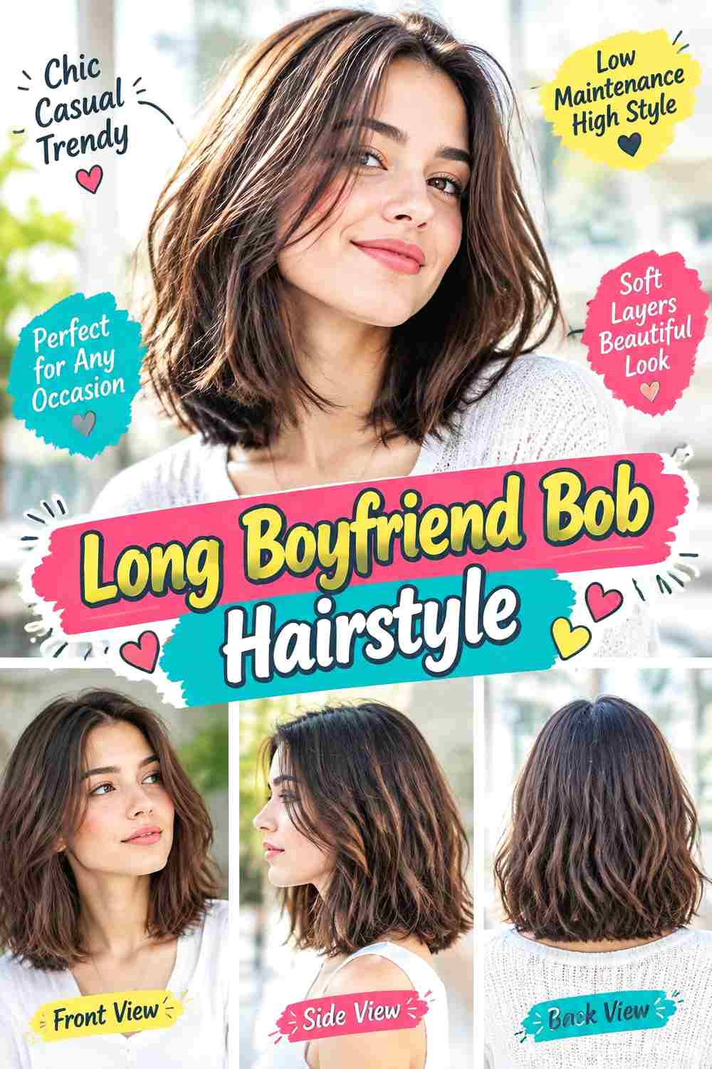 Long Boyfriend Bob Hairstyle