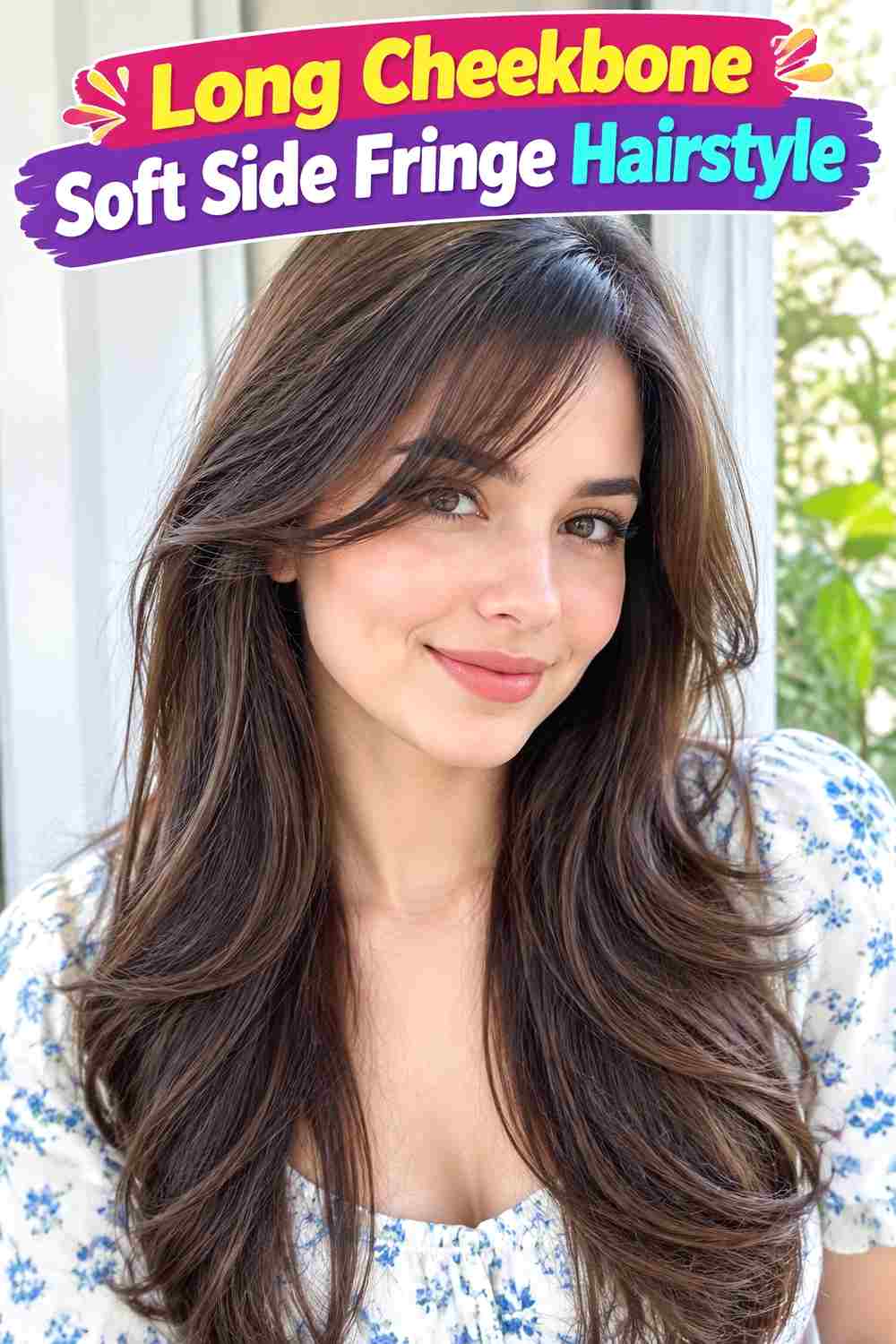 Long Cheekbone Soft Side Fringe Hairstyle