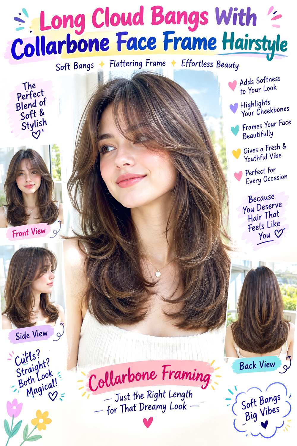 Long Cloud Bangs With Collarbone Face Frame Hairstyle