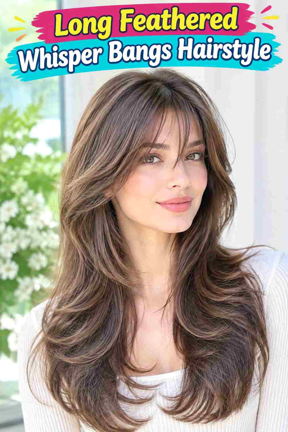 Long Feathered Whisper Bangs Hairstyle
