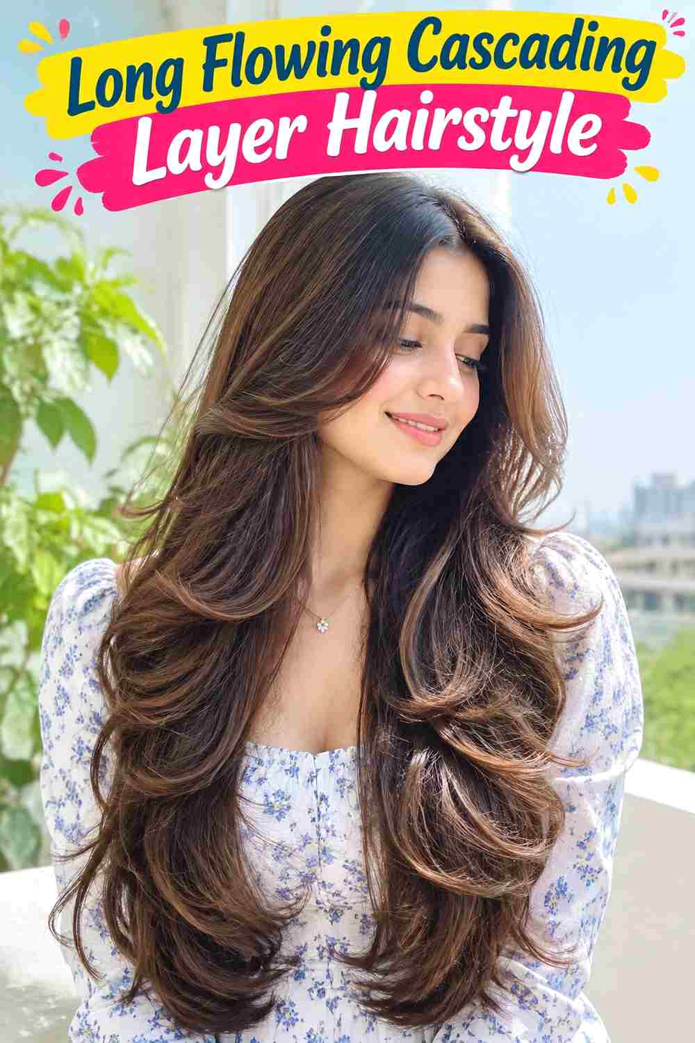 Long Flowing Cascading Layer Hairstyle