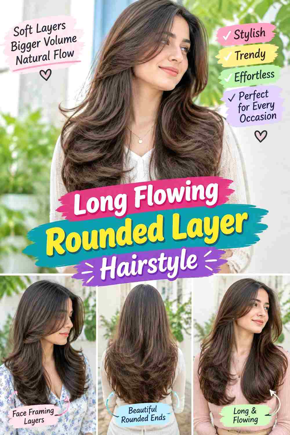 Long Flowing Rounded Layer Hairstyle