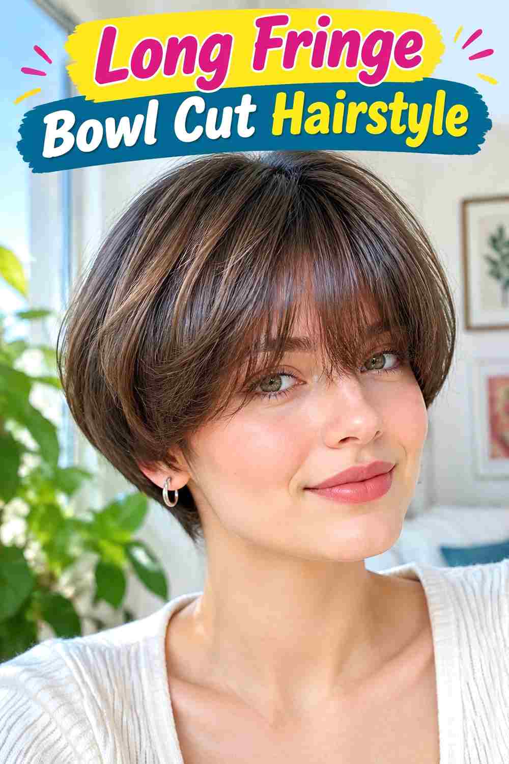 Long Fringe Bowl Cut Hairstyle