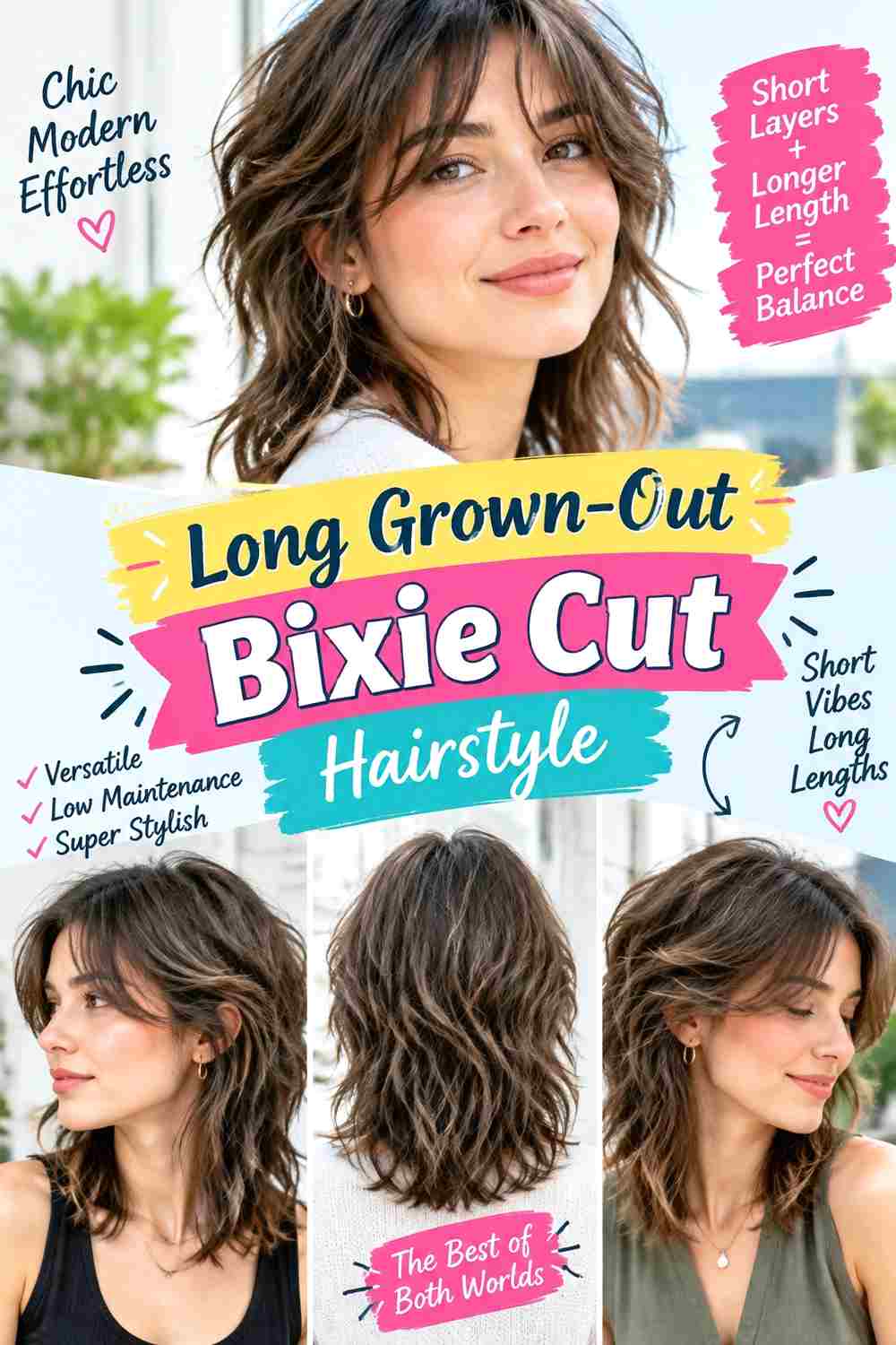 Long Grown-Out Bixie Cut Hairstyle