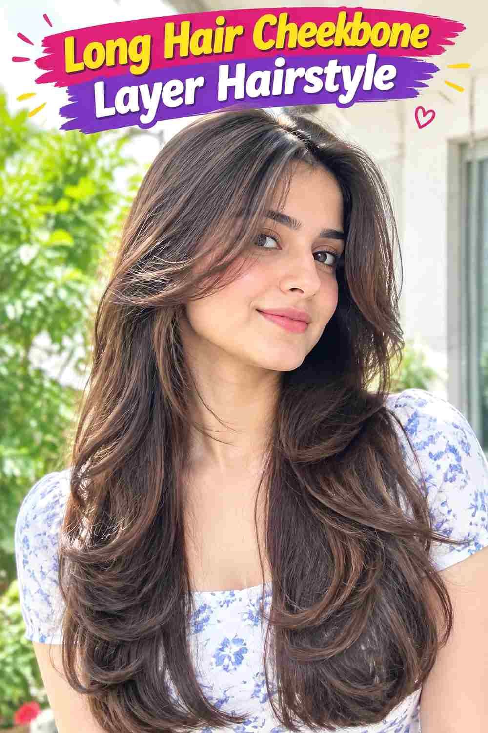 Long Hair Cheekbone Layer Hairstyle