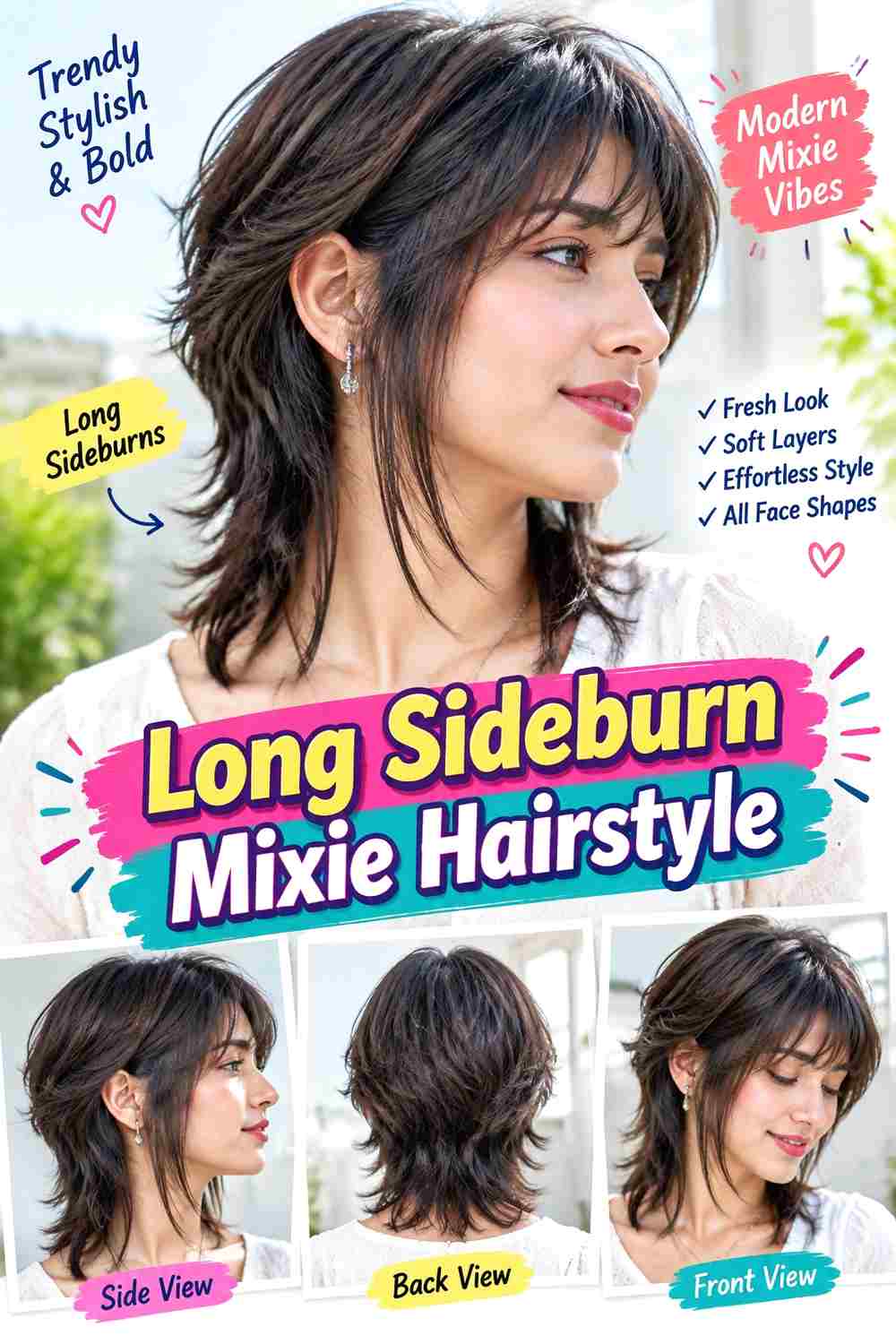 Long Sideburn Mixie Hairstyle