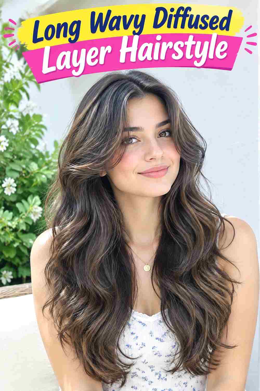 Long Wavy Diffused Layer Hairstyle