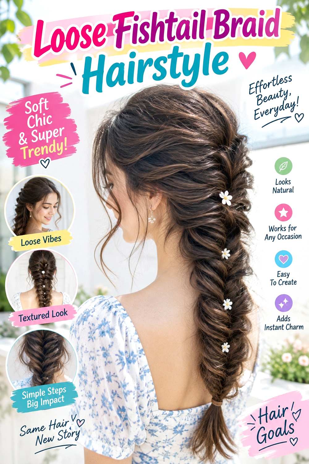Loose Fishtail Braid Hairstyle