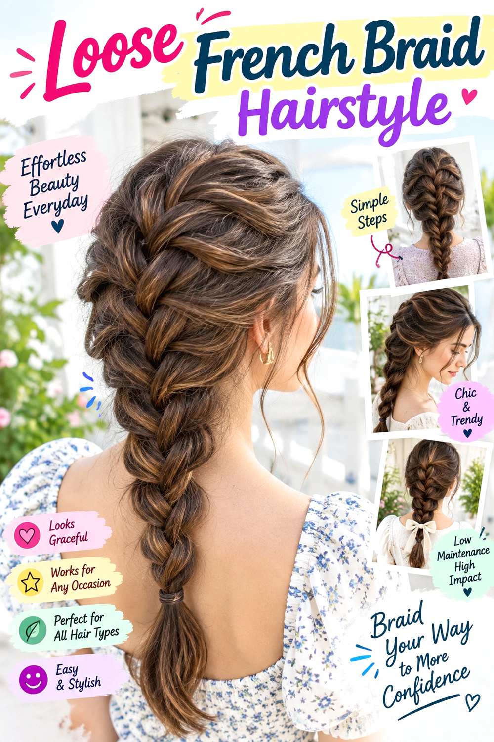 Loose French Braid Hairstyle