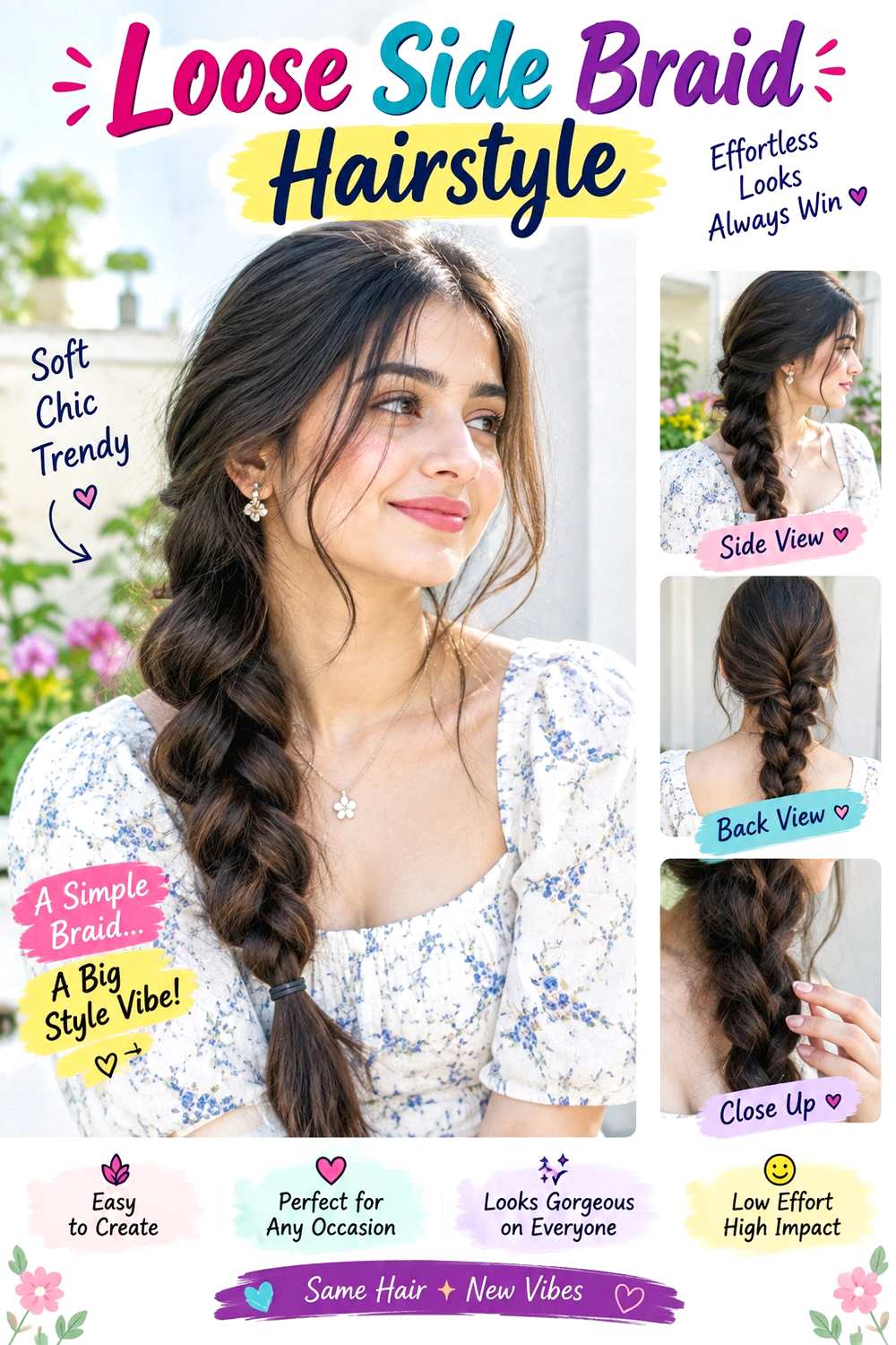 Loose Side Braid Hairstyle