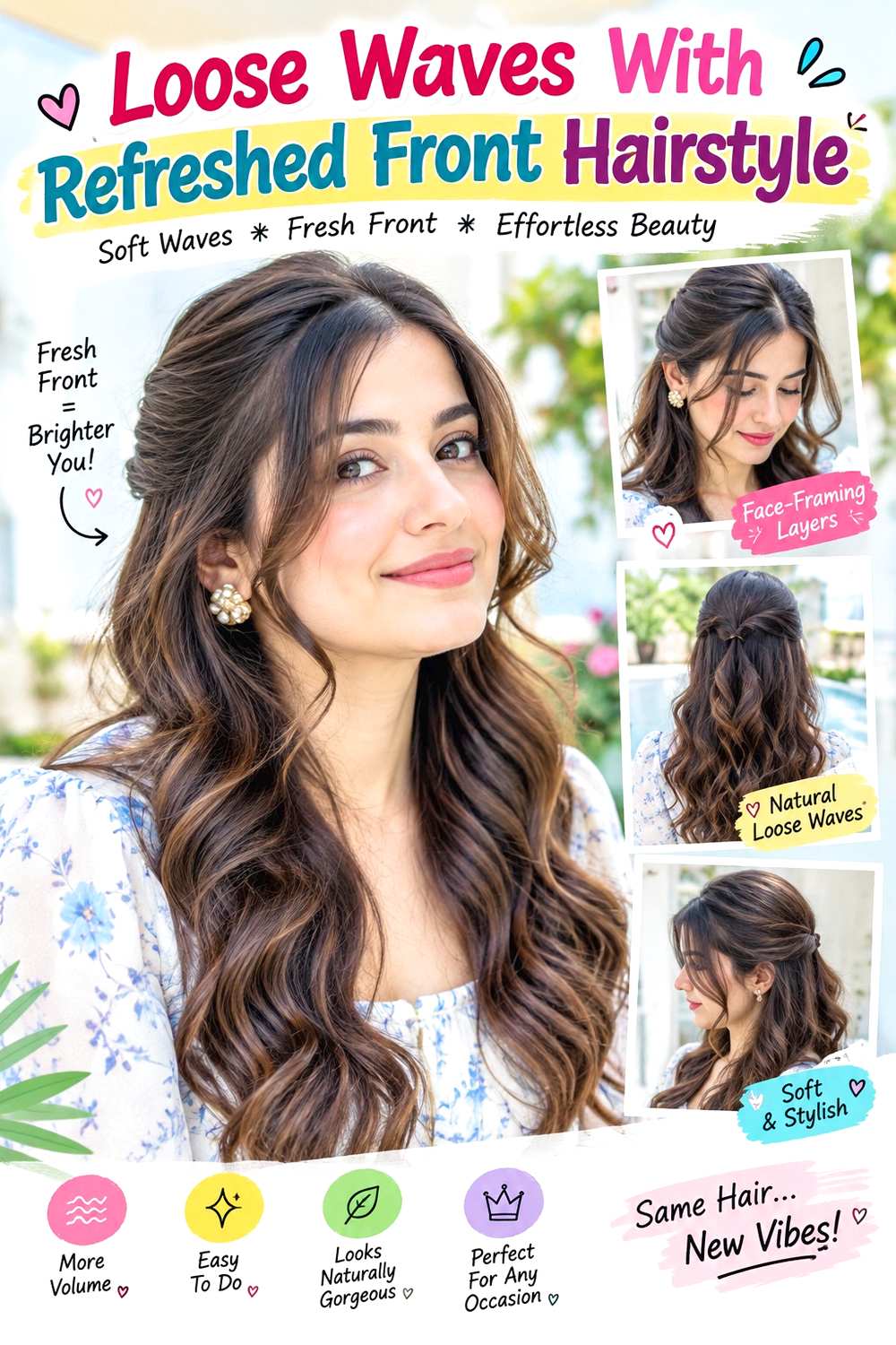 Loose Waves With Refreshed Front Hairstyle