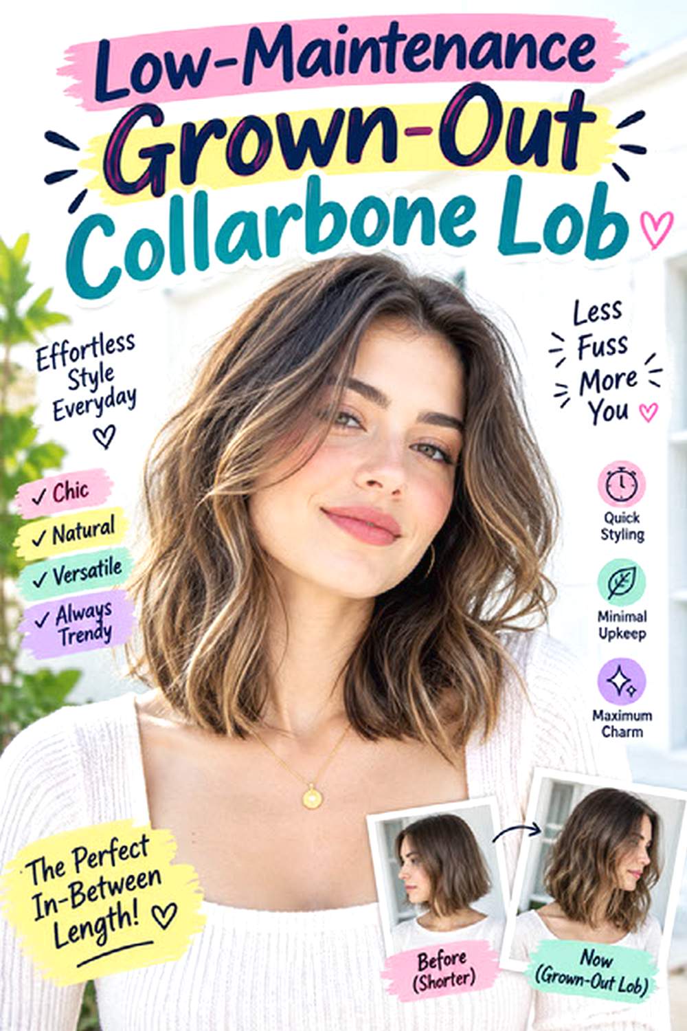 Low-Maintenance Grown-Out Collarbone Lob