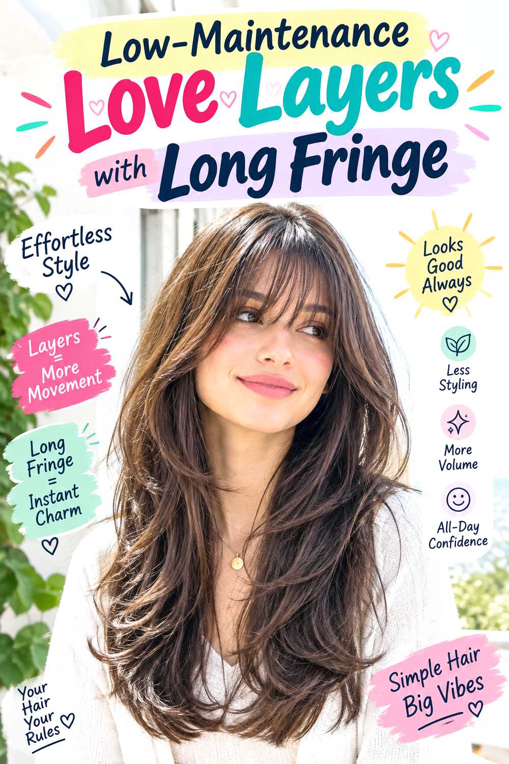 Low-Maintenance Love Layers with Long Fringe
