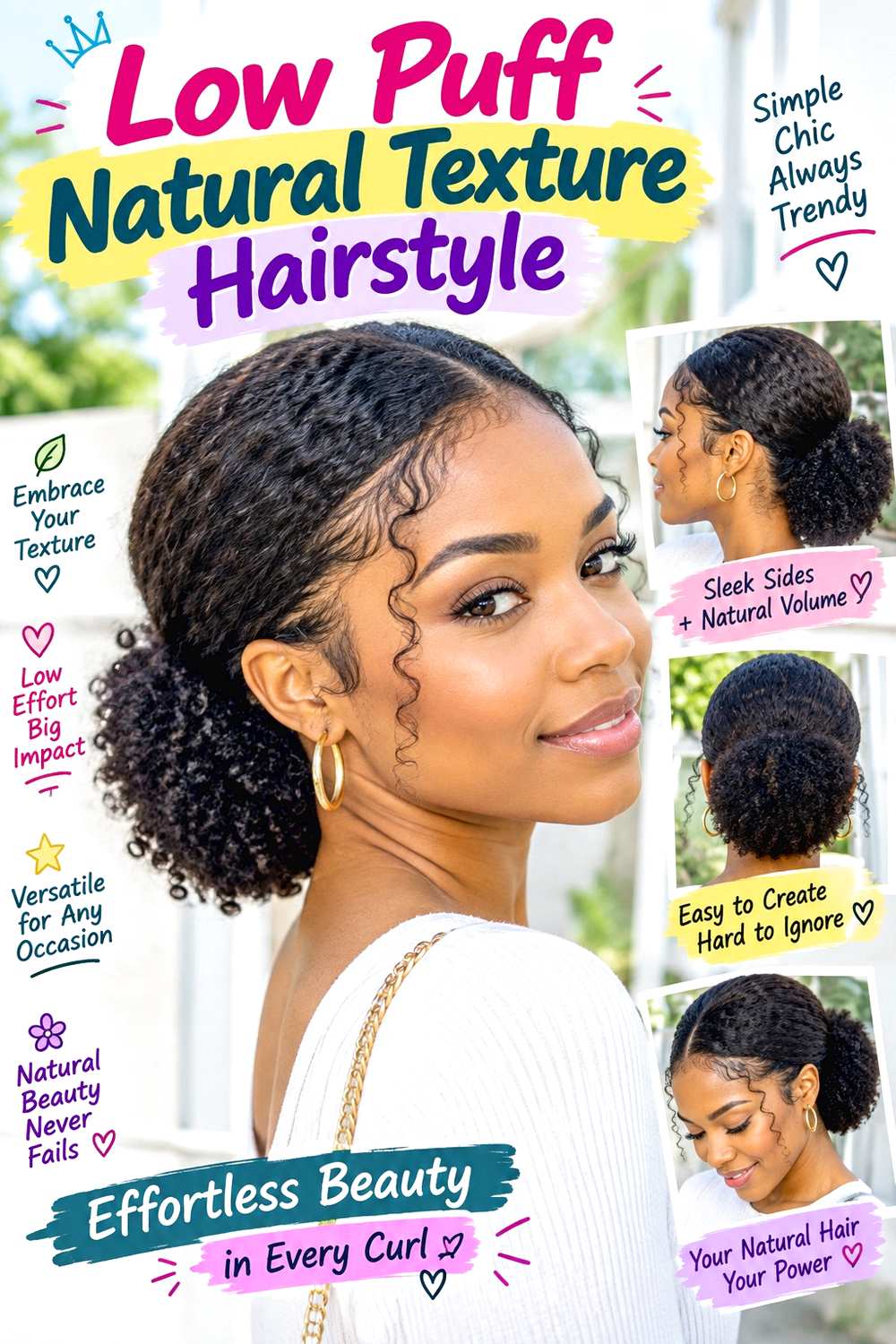 Low Puff Natural Texture Hairstyle