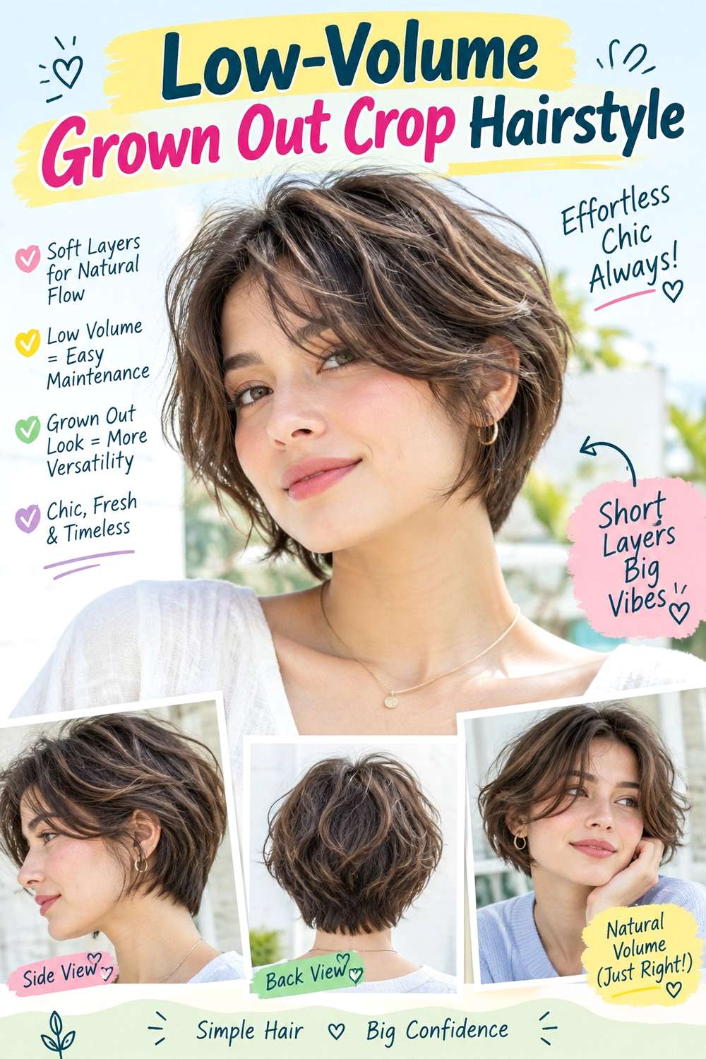 Low-Volume Grown Out Crop Hairstyle